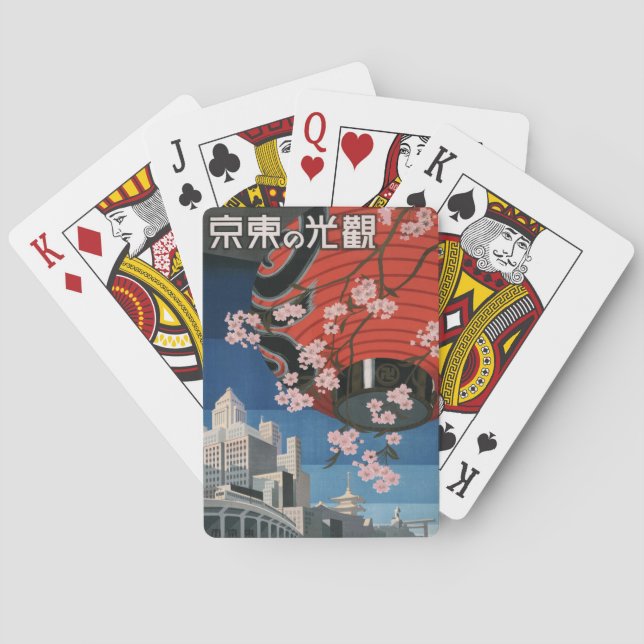 Vintage1930s Tokyo Japan TravelPoster Playing Card (Back)