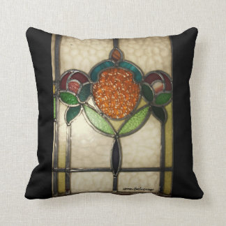 Vintage1940's STAINED GLASS PILLOW..AMERICAN MOJO Throw Pillow
