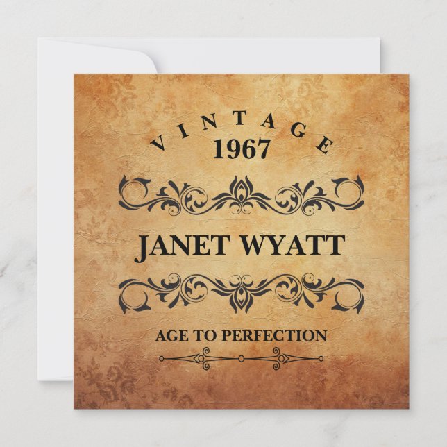 VIntage 00th Birthday Party Invitation (Front)