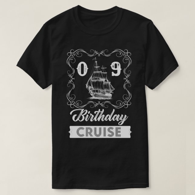 Vintage 09th Birthday Cruise T-Shirt (Design Front)