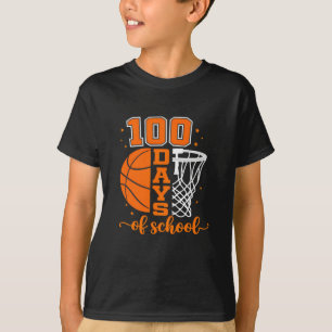 Vintage 100 Days Of School Basketball Sports Fun T-Shirt