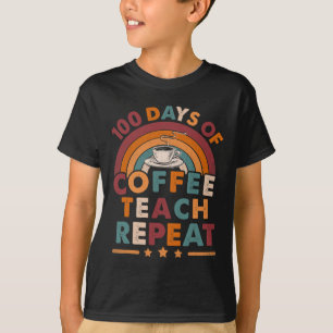 Vintage 100 Days Of School For Teacher Coffee Love T-Shirt