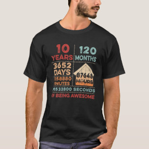 Vintage 10Th Birthday 10 Years Old Being Awesome A T-Shirt