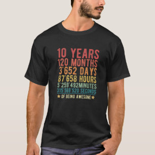 Vintage 10Th Birthday Party Funny 10 Years Old Bei T-Shirt