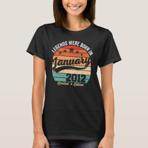 Vintage 11th Birthday Legends Were Born In January T-Shirt