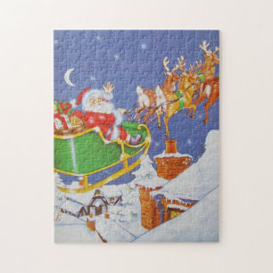 Vintage 11x14 Santa's Sleigh Jigsaw Puzzle