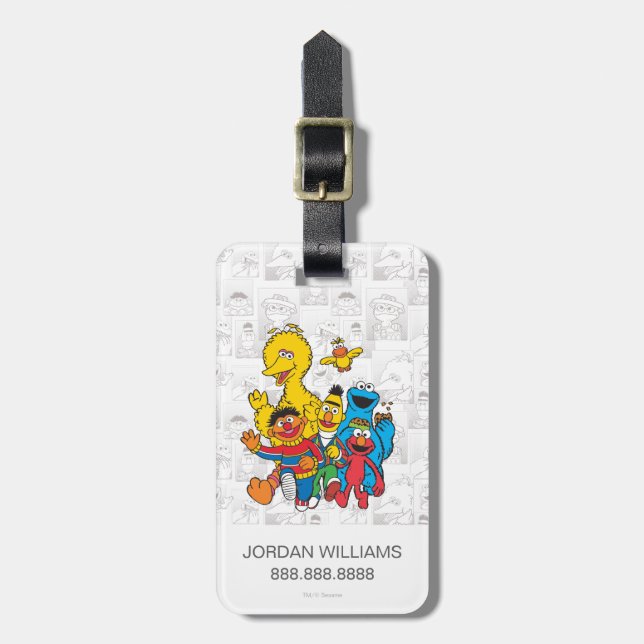 Vintage 123 Sesame Street Luggage Tag (Front Vertical)