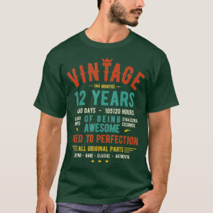 Vintage 12 Years 144 Months Of Being Awesome 12th  T-Shirt