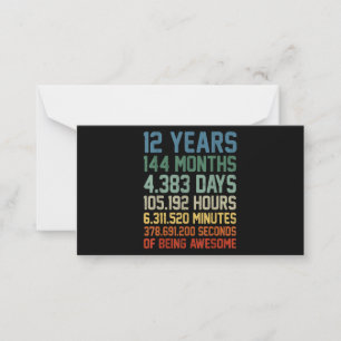 Vintage 12th Birthday Gift 12 Years Old Card
