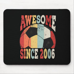 Vintage 13th Birthday Soccer Awesome Since 2006 Ki Mouse Pad