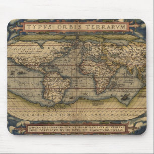 Vintage 1570 Abraham Ortelius' Old World Map Mouse Pad
