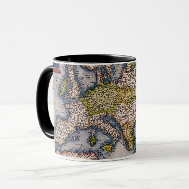 Vintage 1572 Map of Europe Mug (Front Left)