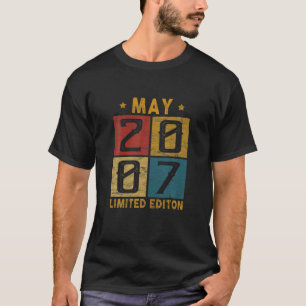 Vintage 15Th Birthday May 2007 Born In 2007 15 Yrs T-Shirt
