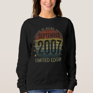 Vintage 15th Birthday September 2007 15 Years Old Sweatshirt
