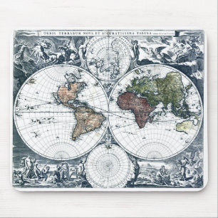 Vintage 1658 Nicolao Visscher World Map Mouse Pad