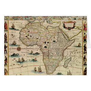 Vintage 1660's Africa Map by Willem Janszoon Blaeu