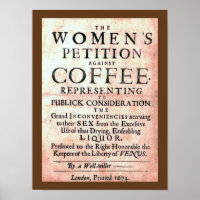 Vintage 1674 Women's Petition Against Coffee Print