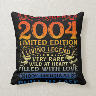 Vintage 16 Years Old October 2004 16th Bday Throw Pillow