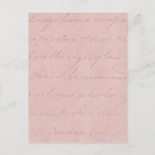 Vintage 1700s Colonial Pink Rose Text Parchment Postcard