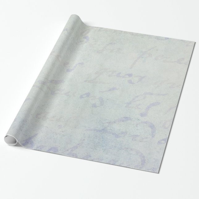 Vintage 1700s French Letters Antique Blue Paper (Unrolled)