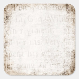 Vintage 1700s Tan Brown Text Parchment Paper Blank Square Sticker
