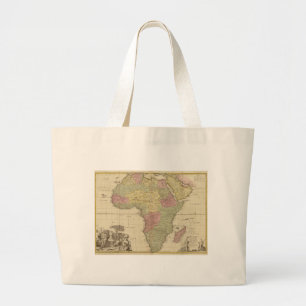 Vintage 1725 Africa Map Large Tote Bag