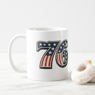 Vintage 1776 American Flag Number 76 Patriotic Coffee Mug