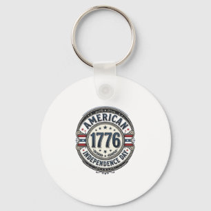 Vintage 1776 American Independence Day Shirt Desig Keychain