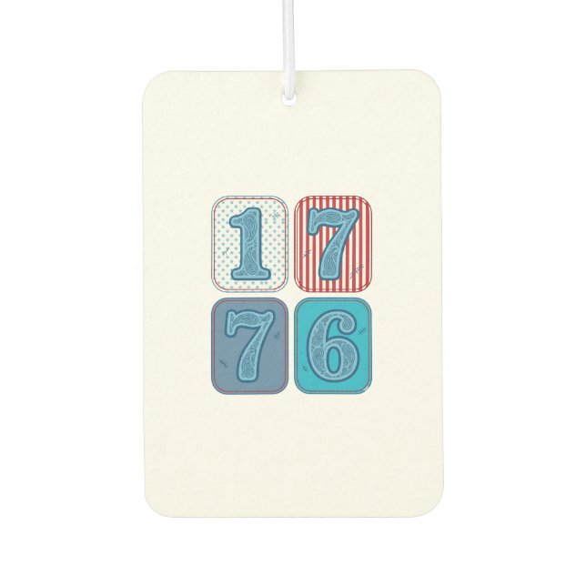 Vintage 1776 Patriotic Patchwork Air Freshener (Front)