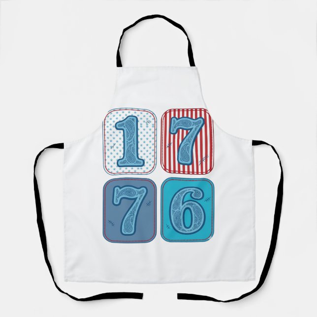 Vintage 1776 Patriotic Patchwork Apron (Front)