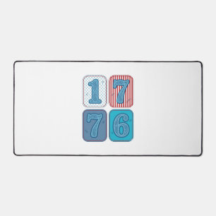 Vintage 1776 Patriotic Patchwork Desk Mat