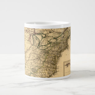 Vintage 1777 American Colonies Map by Phelippeaux Large Coffee Mug