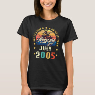 Vintage 17th Birthday Awesome Since July 2005 Epic T-Shirt