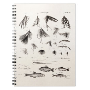 Vintage 1800s Angling Fly Fishing Flies Lure Lures Notebook
