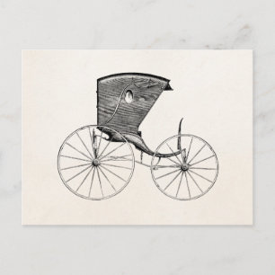 Vintage 1800s Antique Carriage Buggy Cart Coach Postcard
