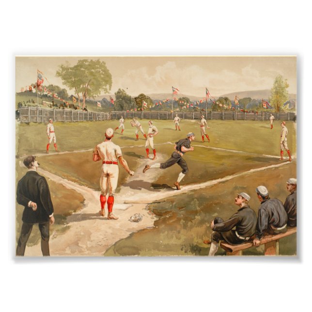 Vintage 1800s Baseball Game Photo Print (Front)