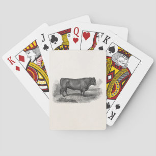 Vintage 1800s Bull Illustration Retro Cow Bulls Playing Cards