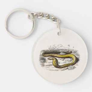 Vintage 1800s Cobra Snake Retro Cobras Drawing Keychain