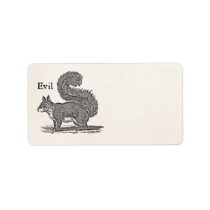 Vintage 1800s Evil Squirrel Illustration Label