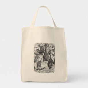 Vintage 1800s Flying Fox Bat Retro Template Bats Tote Bag
