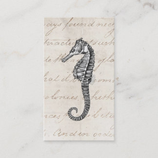 Vintage 1800s Hawaiian Sea Horse Illustration Business Card