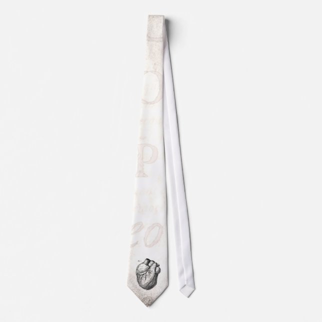 Vintage 1800s Heart Retro Cardiac Anatomy Hearts Tie (Front)