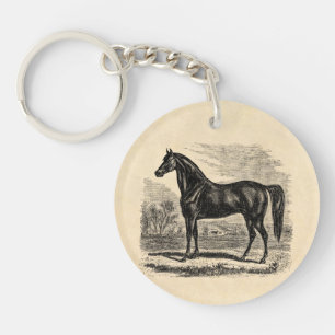 Vintage 1800s Horse - Morgan Equestrian Template Keychain