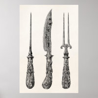 Vintage 1800s Knife Fork Pick Kitchen Cutlery