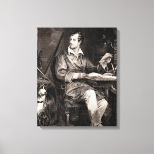 Vintage 1800s Lord Byron Portrait Victorian Poet Canvas Print