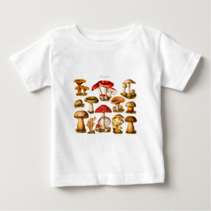 Vintage 1800s Mushroom Variety Red Mushrooms Baby T-Shirt
