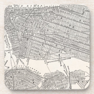 Vintage 1800s New York City Brooklyn Map NYC Maps Coaster
