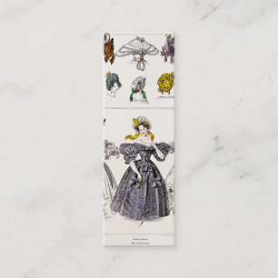 Vintage 1800s Paris Fashion - French Dresses & Hat Mini Business Card