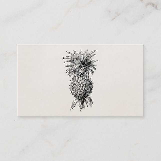 Vintage 1800s Pineapple Illustration Pineapples Business Card (Front)