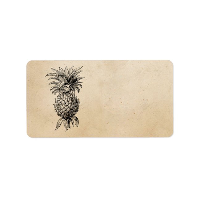 Vintage 1800s Pineapple Illustration Pineapples Label (Front)